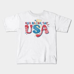 God Bless The USA Patriotic 4th of July Kids T-Shirt